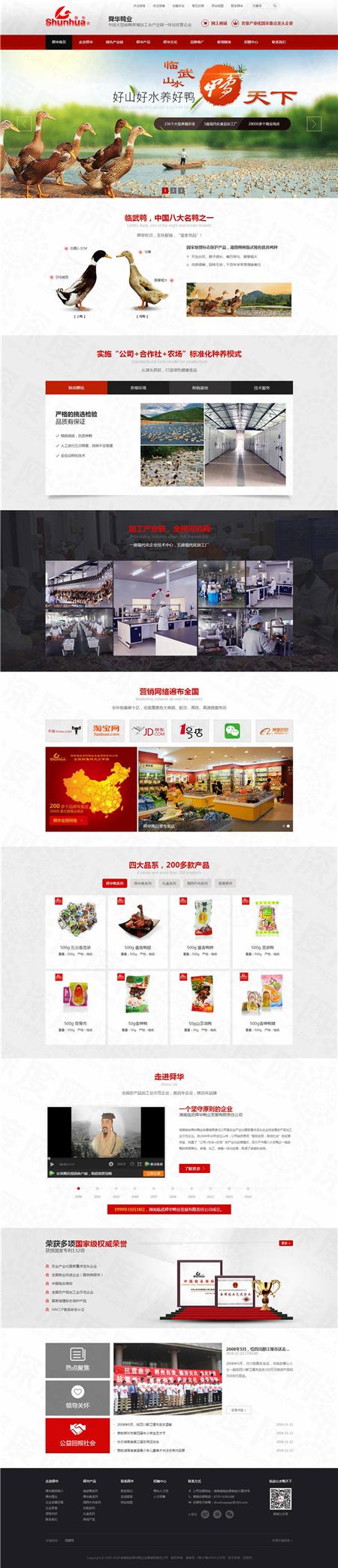 湖南临武舜华鸭业营销品牌网站建设案例