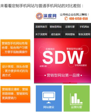 深度网手机营销型网站建设第一品牌