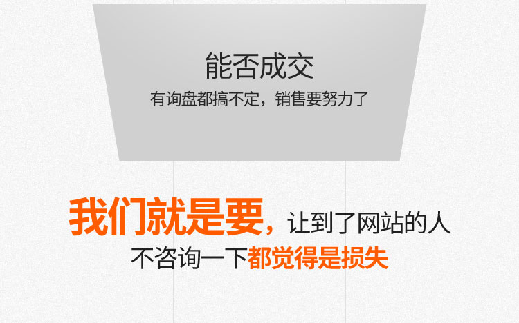 我们就是让到了网站的人不咨询一下觉得是损失